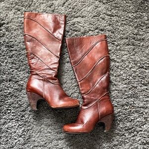 Miz mooz Women's Brown Leather Heeled Boots